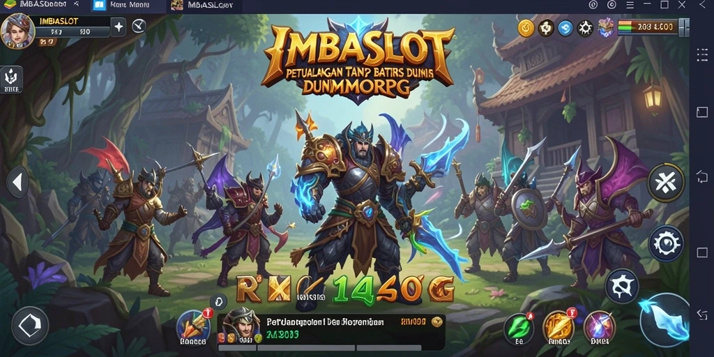 Screenshot gameplay IMBASLOT yang menampilkan pertempuran epik antar karakter.
