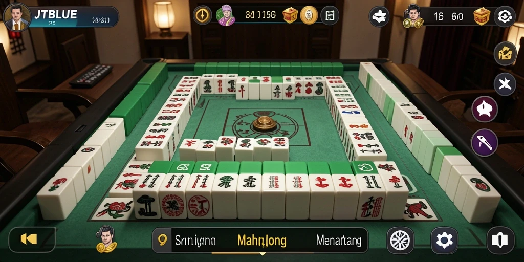 Screenshot JTBLUE menampilkan gameplay Mahjong yang seru dan menantang.