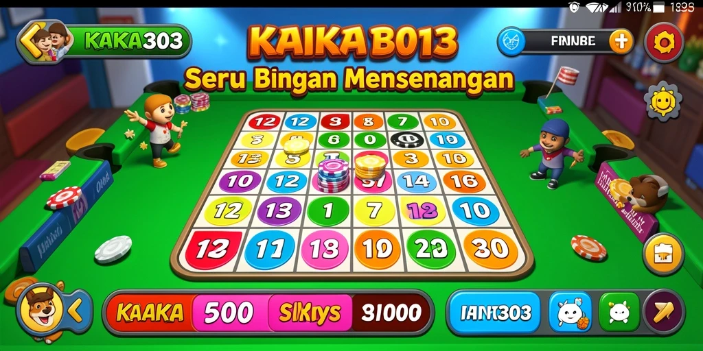 Tangkapan layar menunjukkan gameplay seru KAKA303 dengan elemen Bingo yang menarik.
