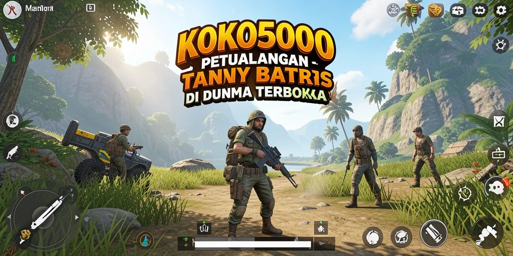 Tampilan gameplay KOKO5000 yang menakjubkan di dunia terbuka.