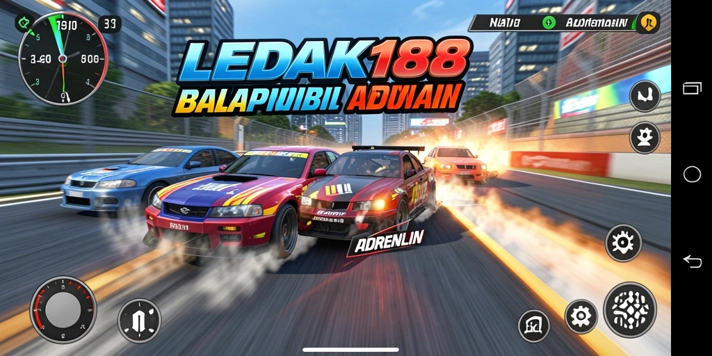 Tampilan gameplay balap yang menegangkan di LEDAK188.