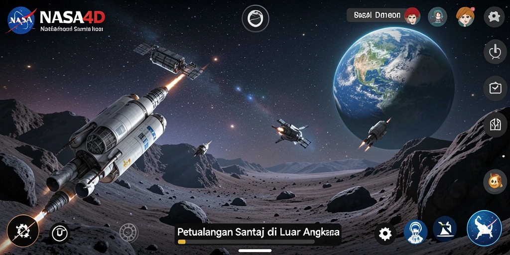 Tampilan gameplay menarik dari NASA4D dengan eksplorasi luar angkasa.