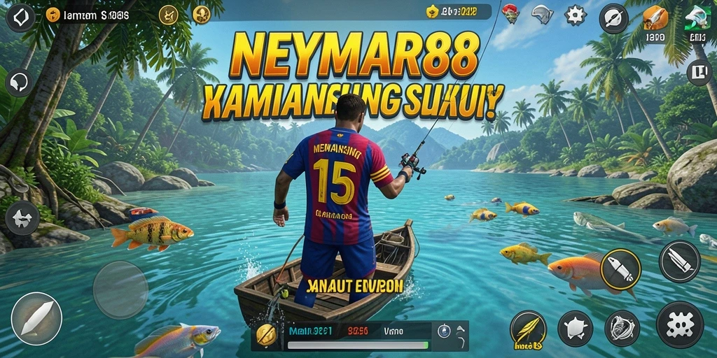 Screenshot gameplay NEYMAR88 menampilkan aksi memancing yang mendebarkan.