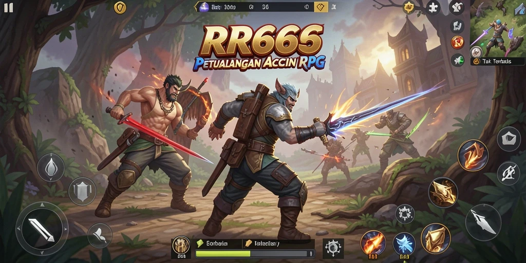 Tampilan screenshot utama RR666 yang menunjukkan pertarungan epik dalam gameplay ARPG.