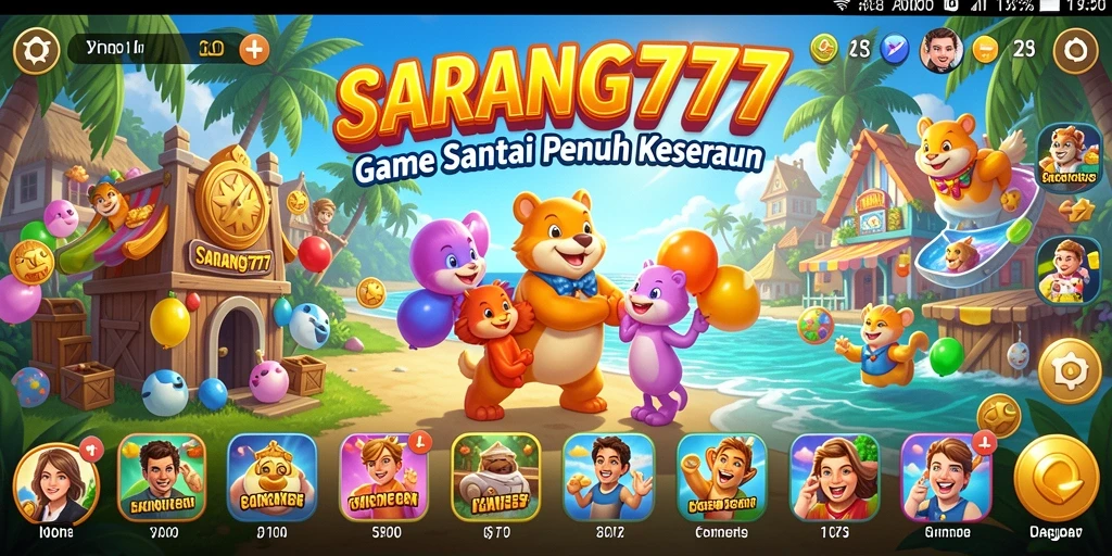 Tampilan gameplay SARANG777 yang menyenangkan dan penuh warna.