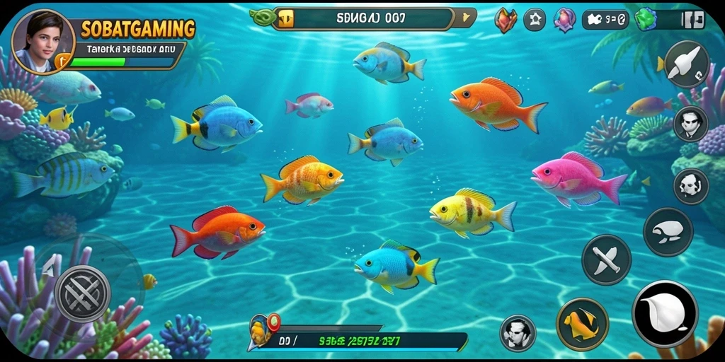 Tampilan screenshot gameplay SOBATGAMING dengan aksi menembak ikan yang seru.
