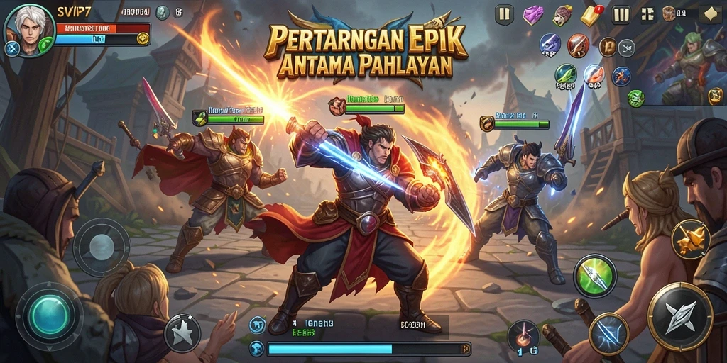 Tampilan gameplay SVIP7 yang intens dan mendebarkan.