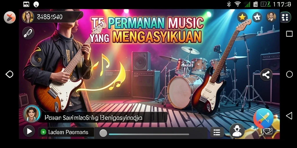 Tampilan gameplay T6 yang seru saat memainkan lagu-lagu favorit.